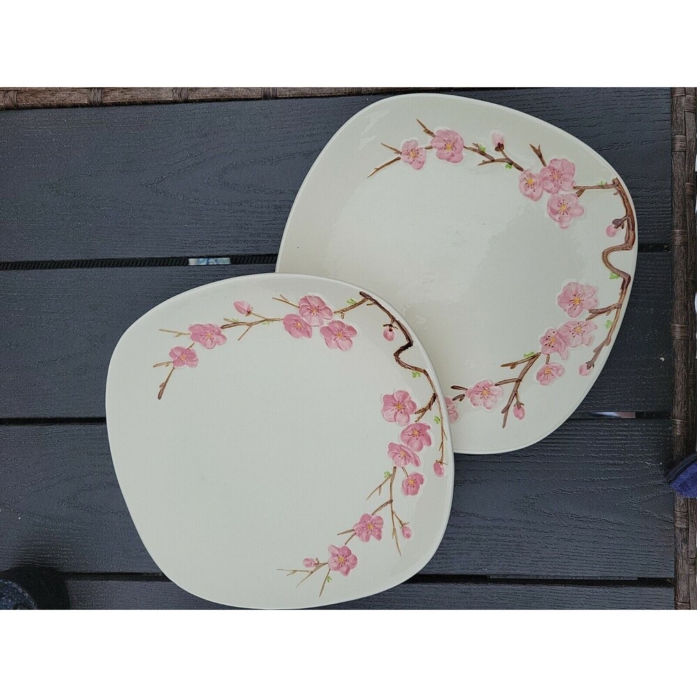 Poppytrail by Metlox Peach Blossom Luncheon Plate  13” Lot of 2